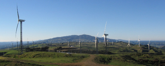 The Tararua Windfarm, below the approach to runway 25