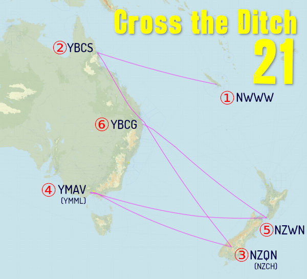 Cross the Ditch 21 Route Map