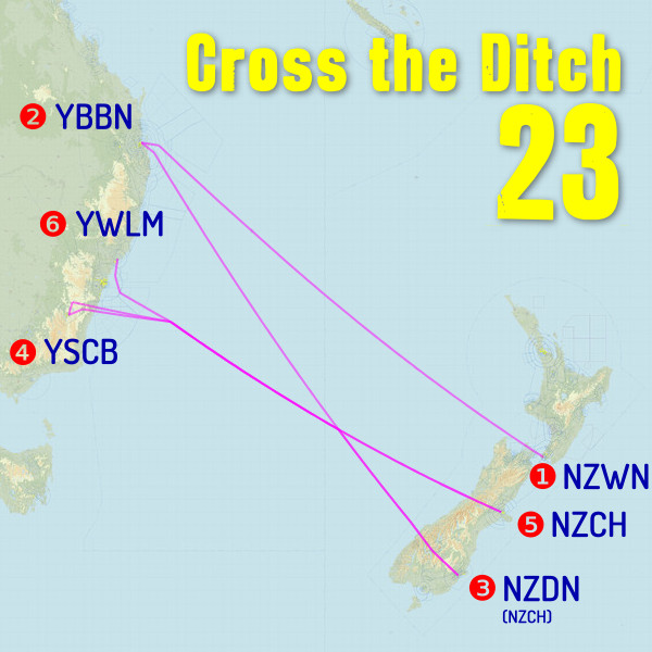 Cross the Ditch 23: Summer 2022 Route Map