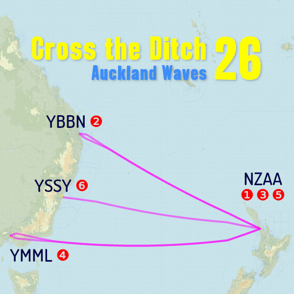Cross the Ditch 26: Auckland Waves Route Map