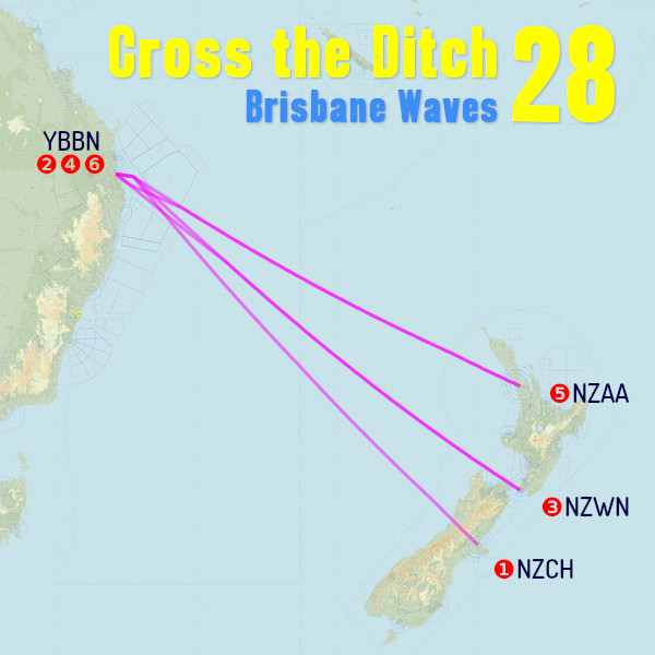 Cross the Ditch 28: Brisbane Waves Route Map